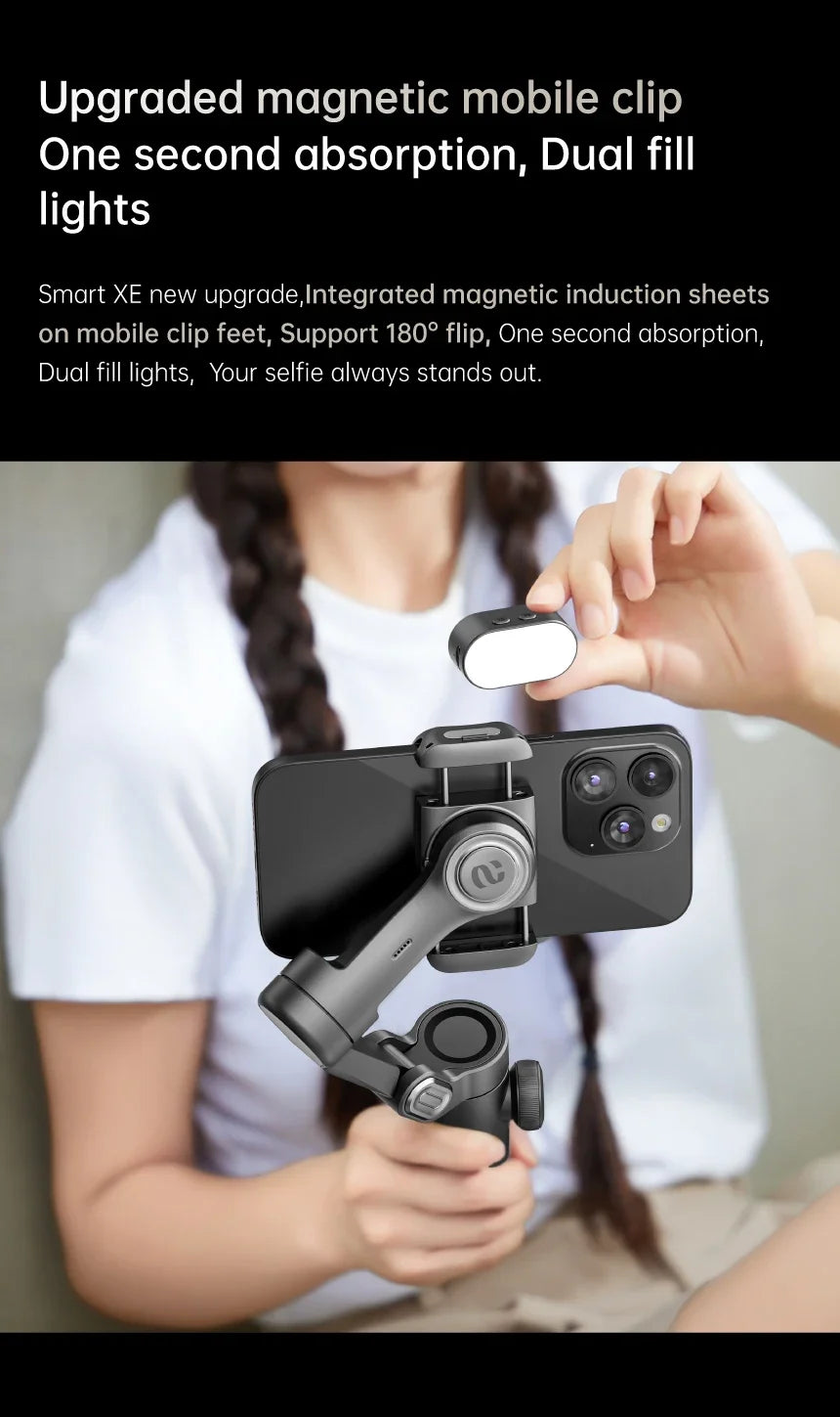 AOCHUAN Smart XE 3-Axis Handheld Gimbal Stabilizer for Smartphone iPhone Android Face Tracking Tiktok Vlog Live Streaming - Daisan Mart