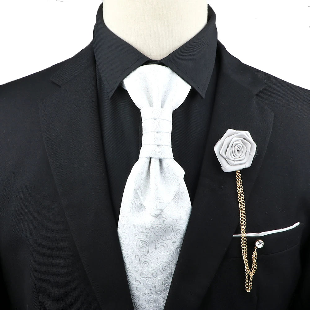 Premium luxury Paisley men's tie &amp; brooch