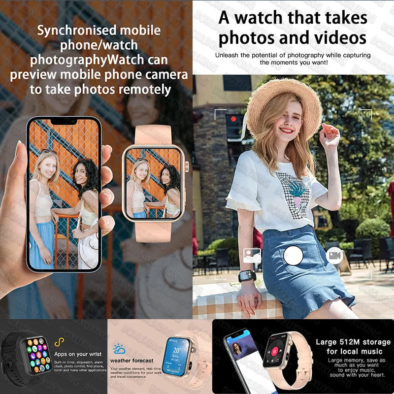 Smartwatch 2025 Photography, BT Calling, Multi-Sport