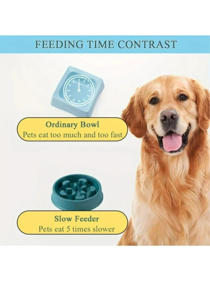 Non-slip slow Feeder Pet Bowl prevents choking and promotes healthy eat habits for Dogs and Cats Dog food bowls Pet rice bowls - Daisan Mart