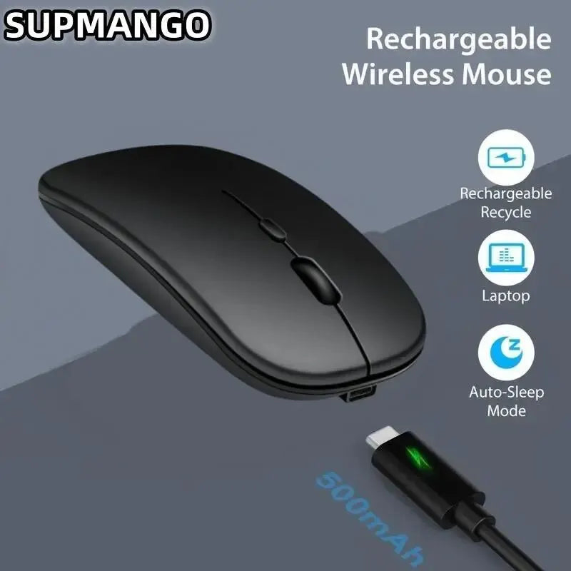 Silent wireless gaming mouse, magic rechargeable battery