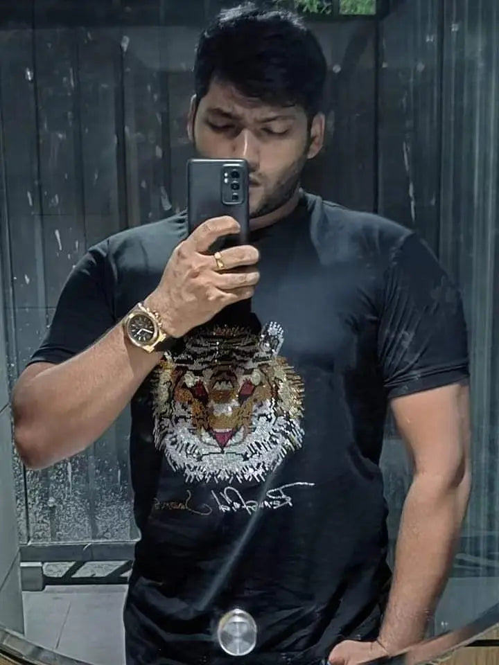 Áo Thun Nam Cotton Họa Tiết Kim Cương Thoải Mái