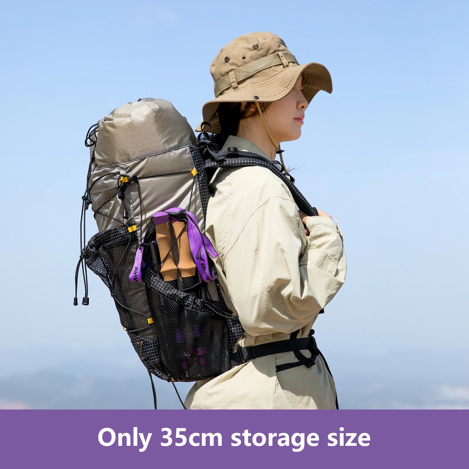 BISINNA Ultra Light 5-Section Folding Carbon Trekking Pole