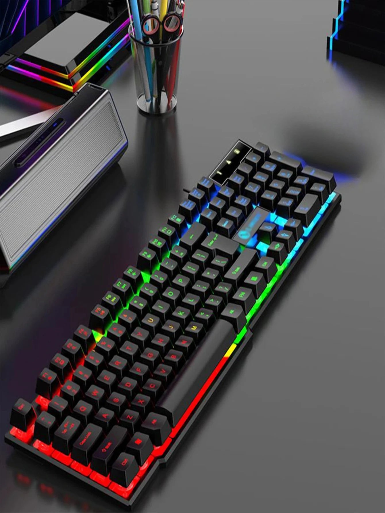 Bàn phím cơ dây LED, phím nổi, gõ êm, game thủ