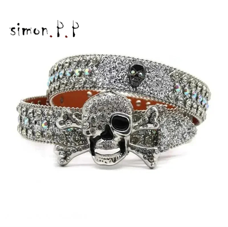 BB Simon belt with luxurious rhinestones for men and women