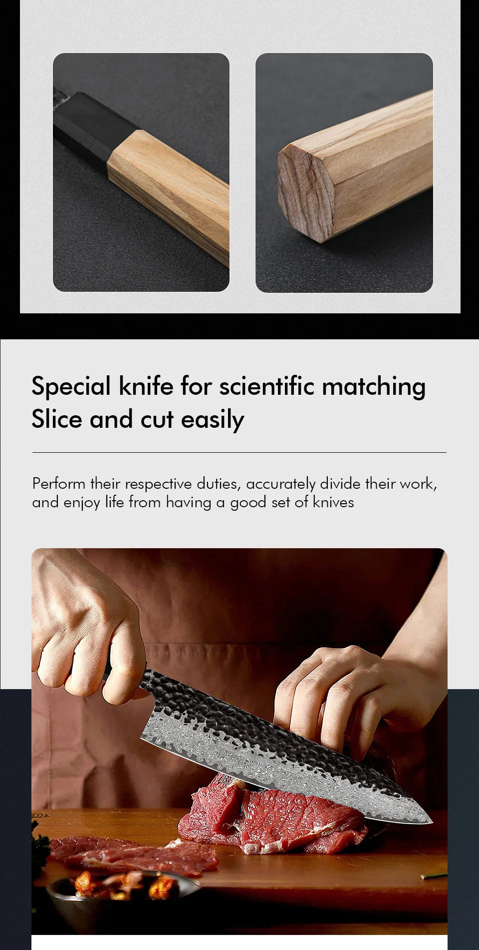 Dao Bếp Nhật F.YOUNG Rèn Tay Thép Damascus Cao Cấp