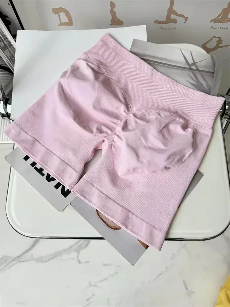 Quần Short Nữ Thể Thao Yoga In Chữ Co Giãn Nhanh Khô
