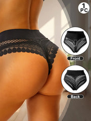 Women's Black Lace Panties, Cool, Soft, Hidden, Natural Waist