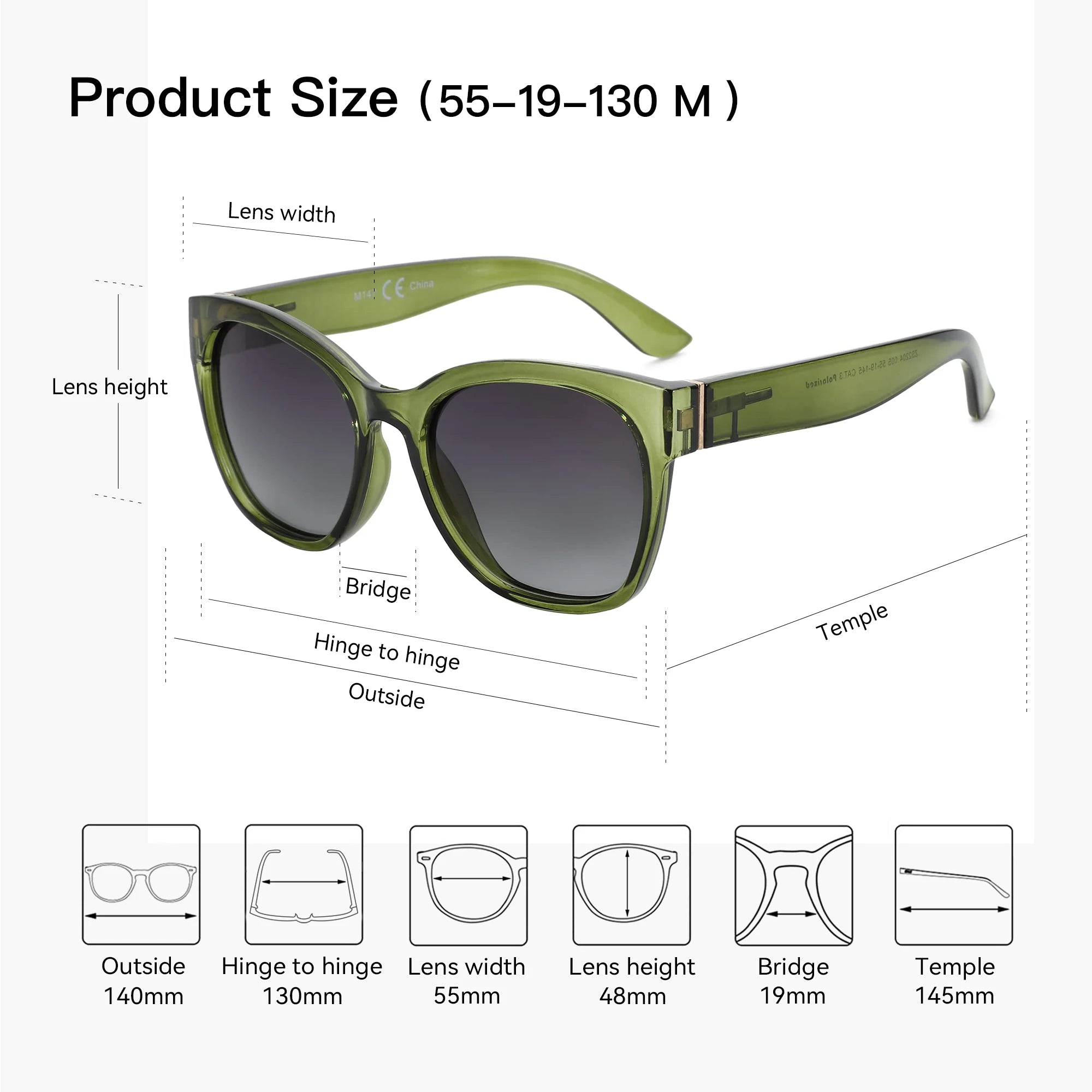 Kính Mát Nữ ZENOTTIC Mắt Mèo Chống Tia UV Thời Trang