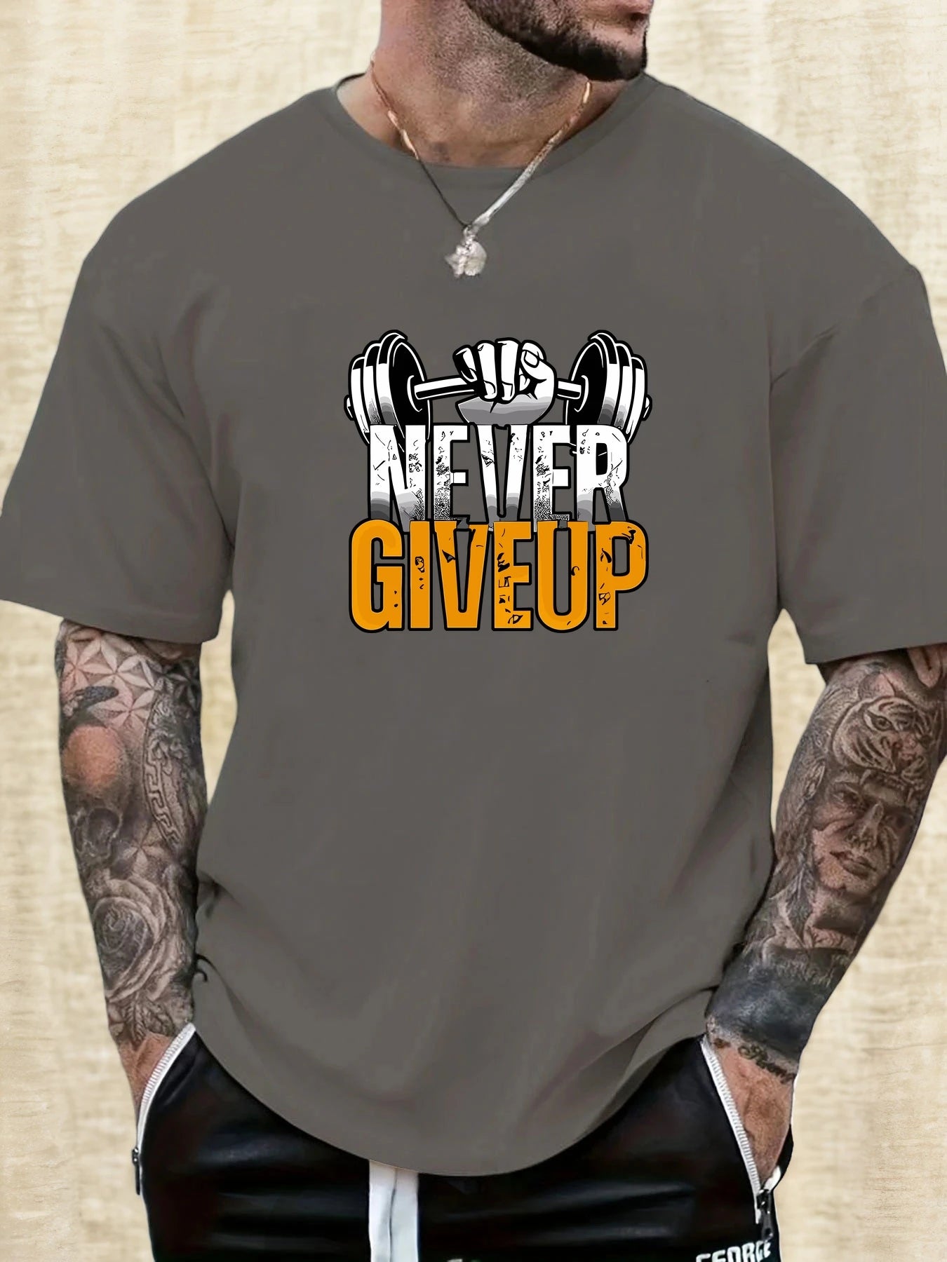 Men's Summer T-Shirt 2025 - Never Give Up 100% Cotton