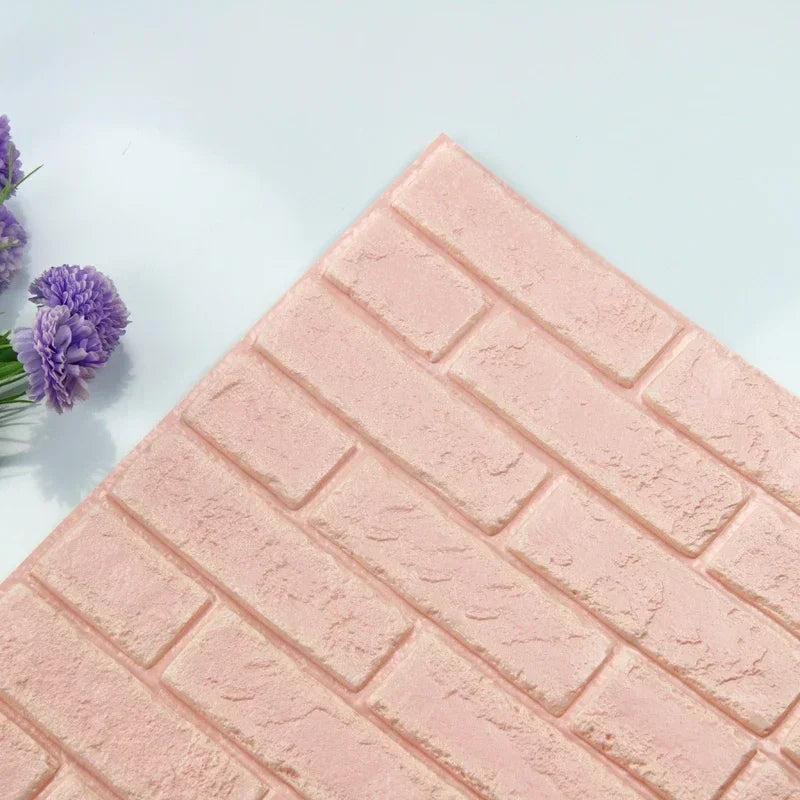 Self-Adhesive Foam Wallpaper Sticker 3D Imitation Brick Wall Sticker for Living Room Bedroom Home Kitchen Bathroom Decoration