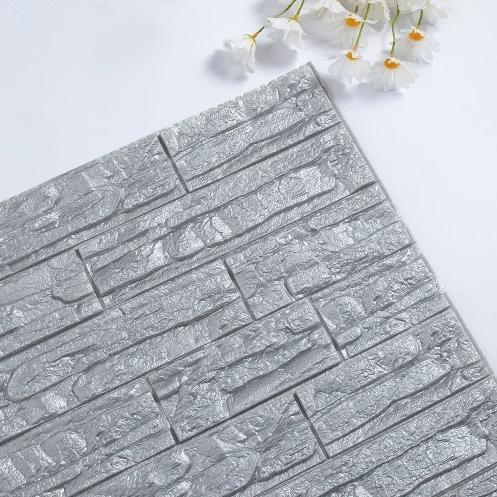 Self-Adhesive Foam Wallpaper Sticker 3D Imitation Brick Wall Sticker for Living Room Bedroom Home Kitchen Bathroom Decoration