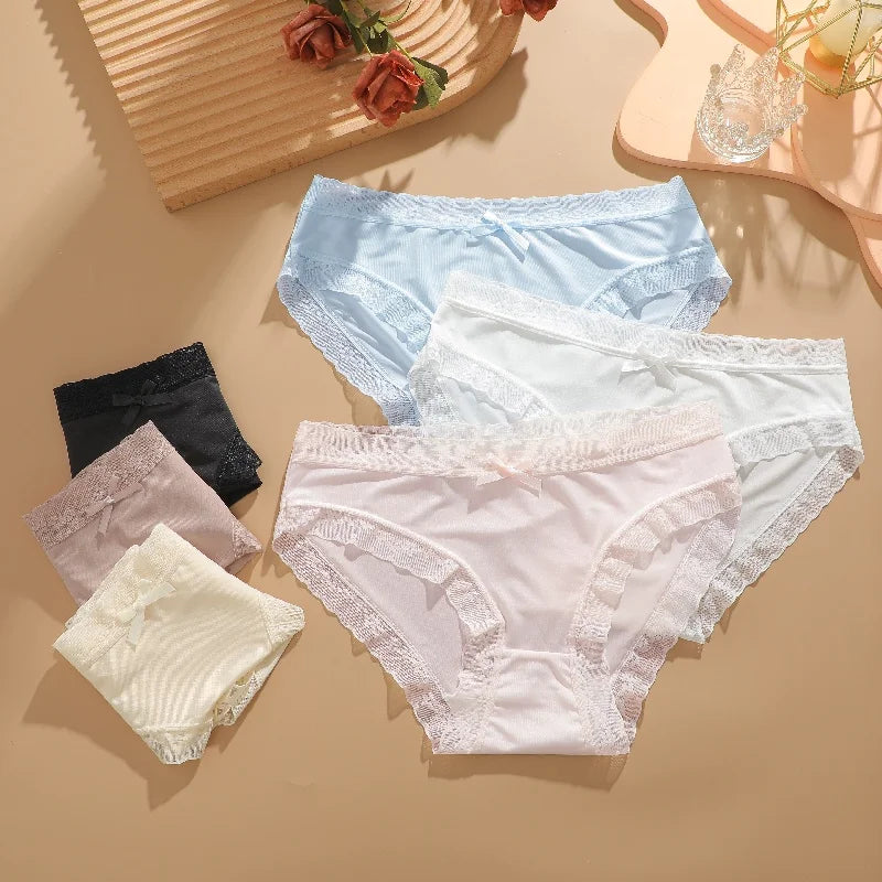 3 Pieces Women's Underwear, Thin, Cool, Sexy, Summer, Cold Silk