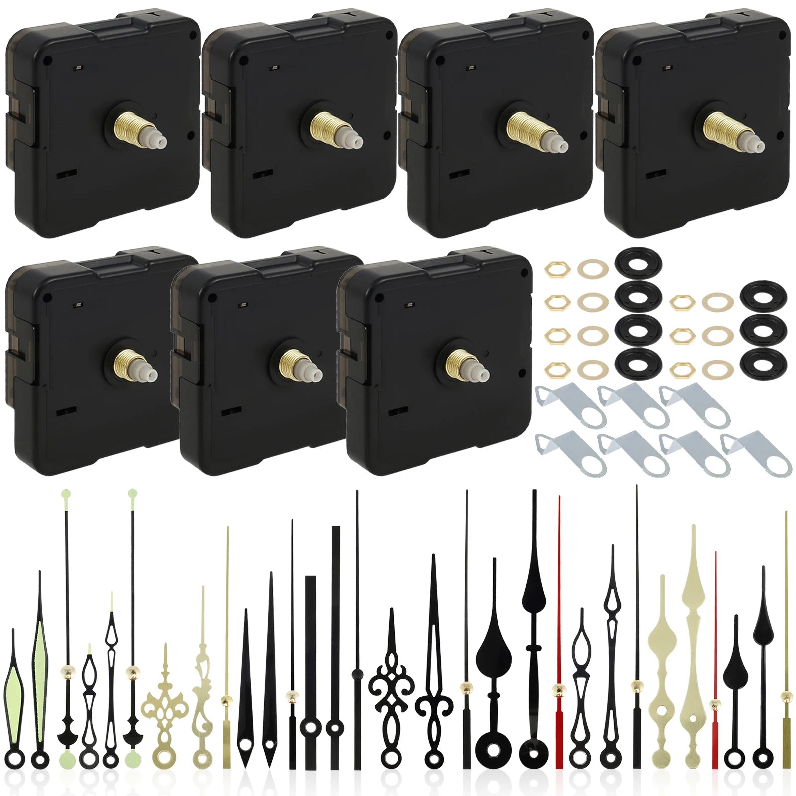 Bộ Máy Đồng Hồ Thạch Anh Im Lặng + 10 Kim Nhôm DIY