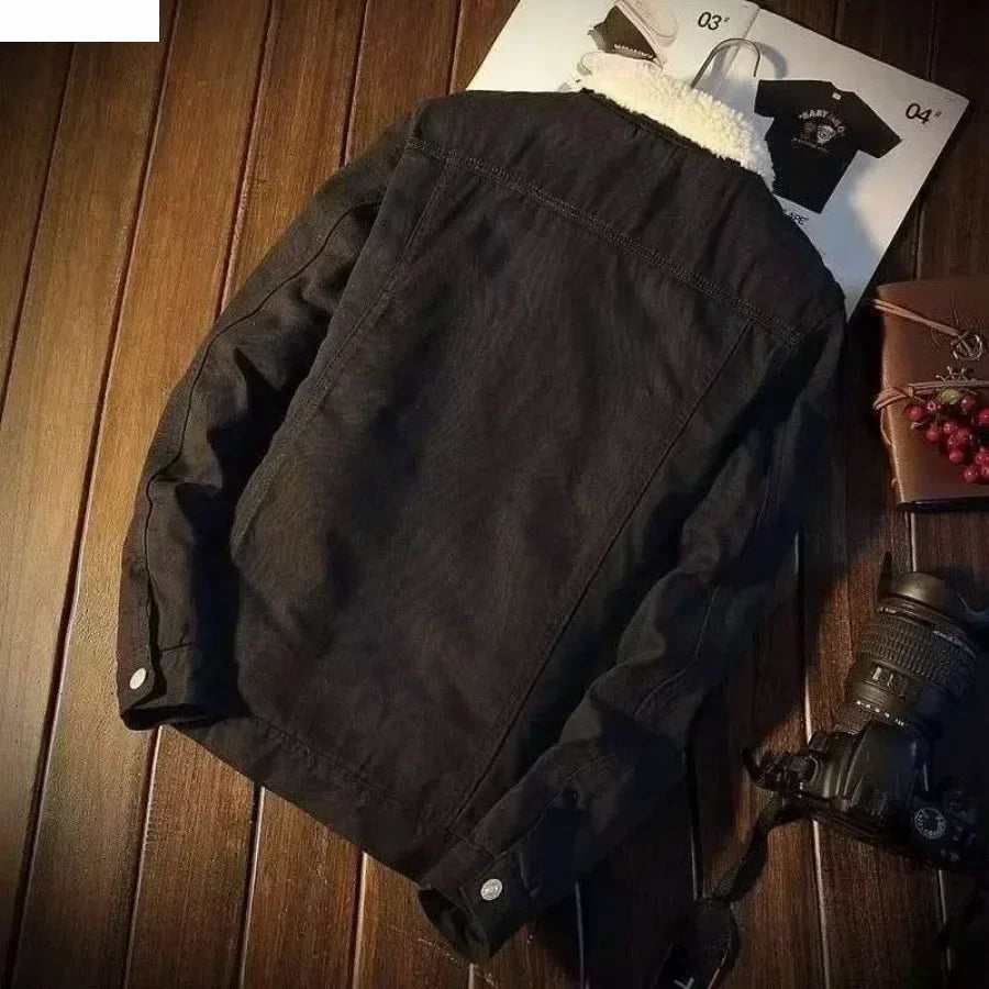 Áo Khoác Denim Nam Ấm Áp Thu Đông Lót Lông Cừu - Daisan Mart