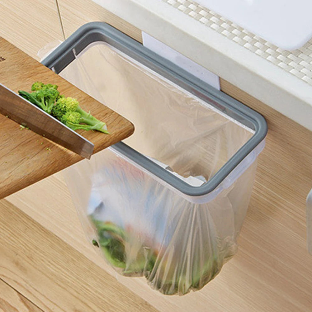 Behind-the-Door Trash Bag Holder Saves Kitchen Space