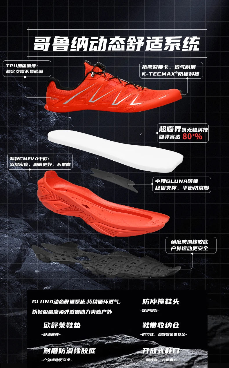 GLUNA Men's and Women's Ultra-Light Waterproof Sports Shoes 2024