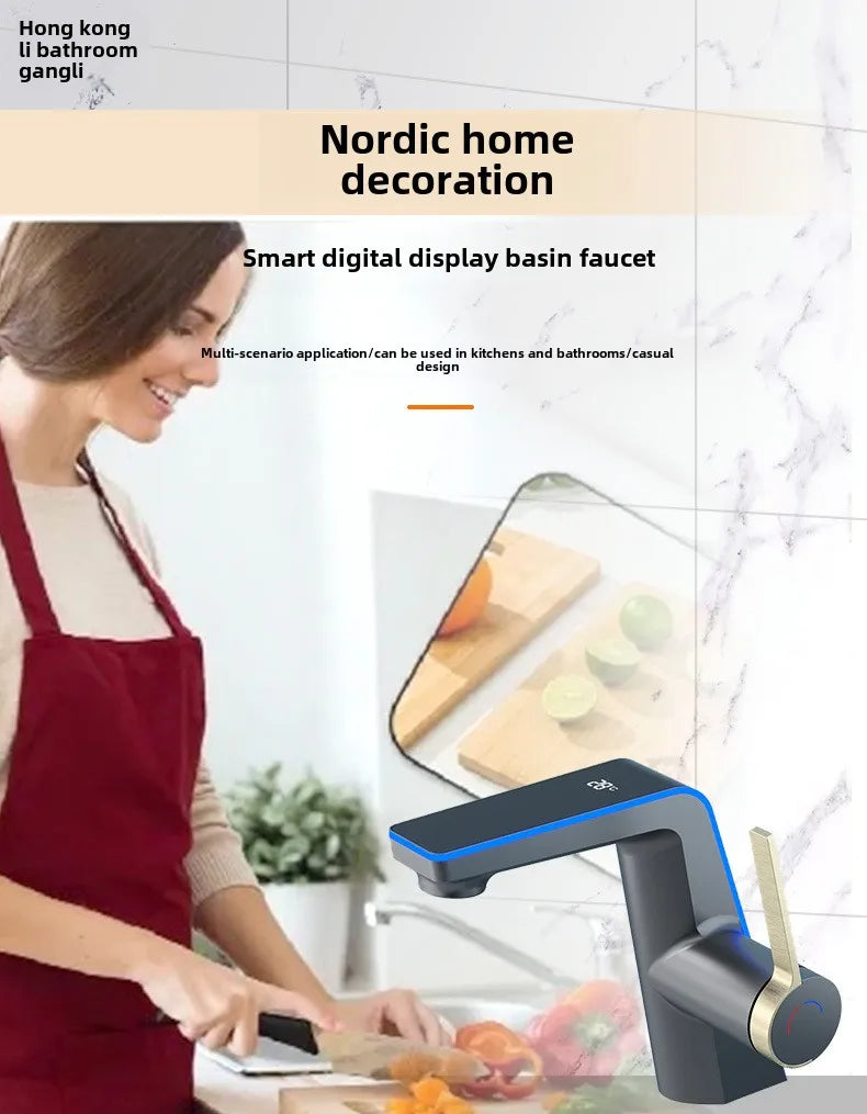 Modern Color Changing LED Touch Sensor Bathroom Faucet