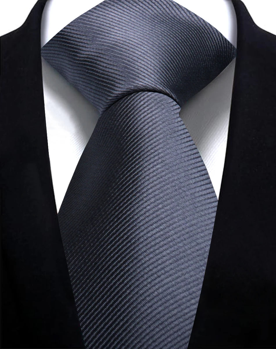 Cà vạt Nam 7.5cm Xanh Xám Thời Trang Dệt Kim