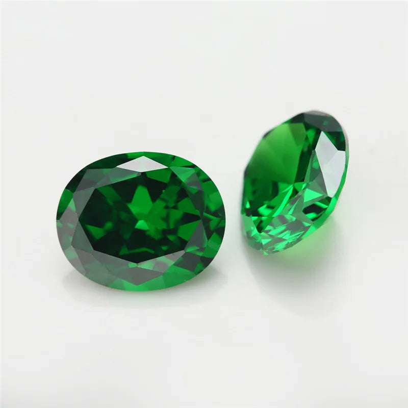 Oval 13x18mm Sparkling Synthetic Emerald