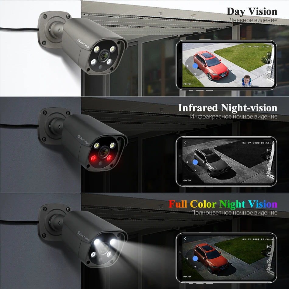 Techage AI 8CH POE 5MP/8MP CCTV Kit 2-Way Audio