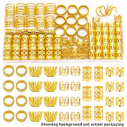110 Piece Golden Hair Jewelry Set for Tet &amp; Dreadlocks