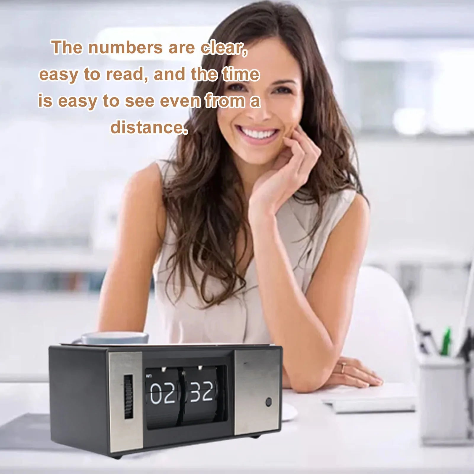 Đồng Hồ Để Bàn Retro Yên Tĩnh Chống Trượt Dễ Đọc