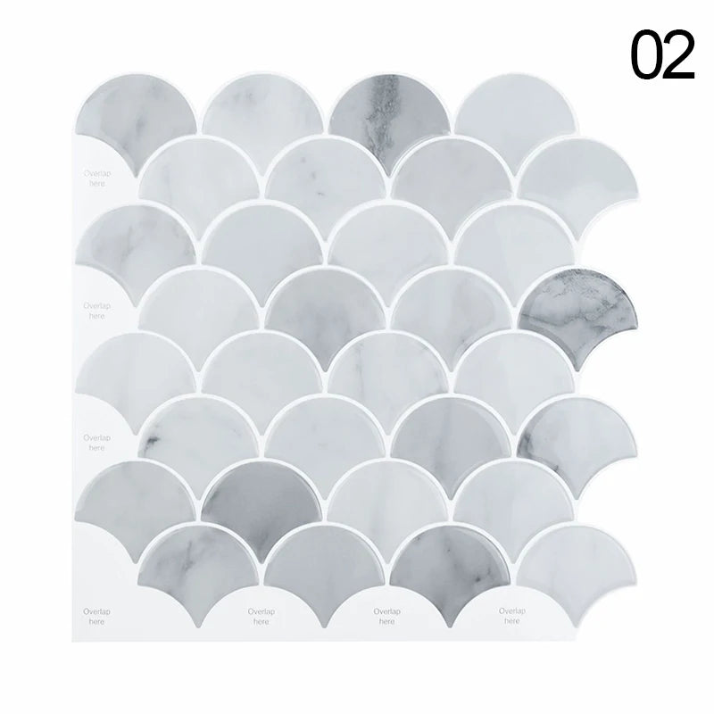 1pc Self Adhesive Wall Tiles Heat Resistant Peel Stick Kitchen Backsplash Waterproof Stickers Tile Sheet For Home Decor