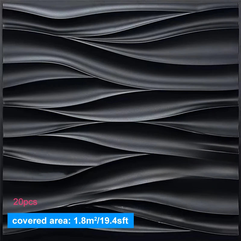 3D Wave Wall Panels 30x30cm Living Room Decoration