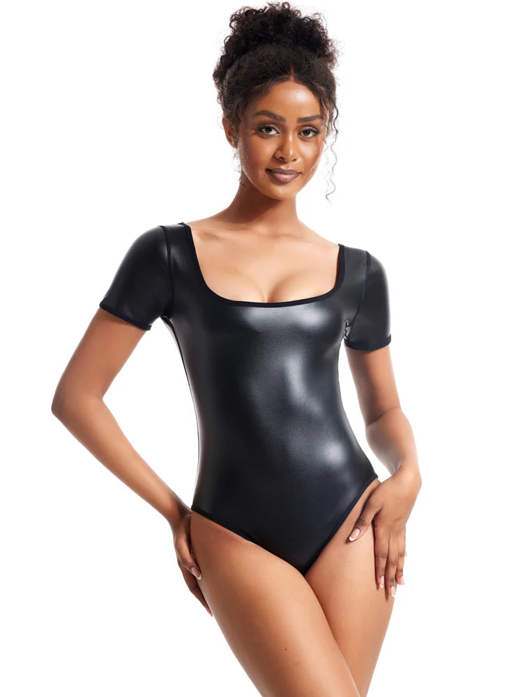 Sexy Body Shaper U Neck Tshirt Long Sleeve Bodysuit for Women Waist Trimmer Corsets Tight leggings Shirt Bodysuits Shapewear Top - Daisan Mart