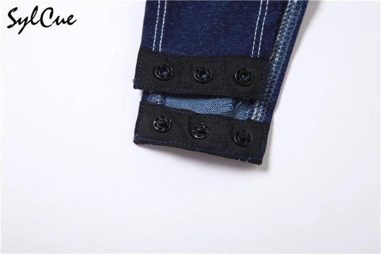 Sylcue 2023 Summer New Classic Retro Cool All-Match High Street Sexy Mature Charm Hot Women'S Zipper Jumpsuit Bodysuit