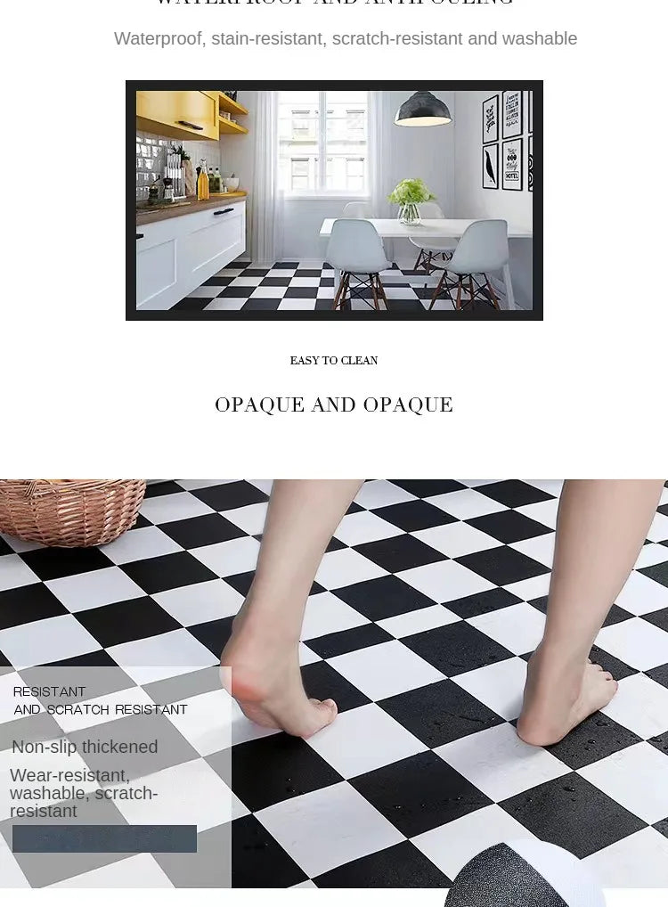 Floor Tiles Stickers Waterproof Self-Adhesive Thicken Wood Grain for Wall Ground Room Wear-resistant Home Decor Kitchen Bathroom