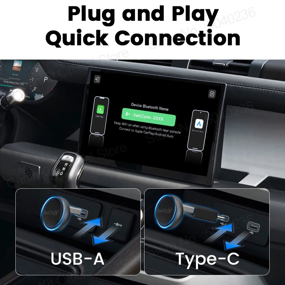 New CarlinKit 5.0 Mini Ultra3 Wireless Android Auto CarPlay 2-In-1 Wireless Adapter WIFI BLE Auto Connect Smart Mini Box For Car - Daisan Mart