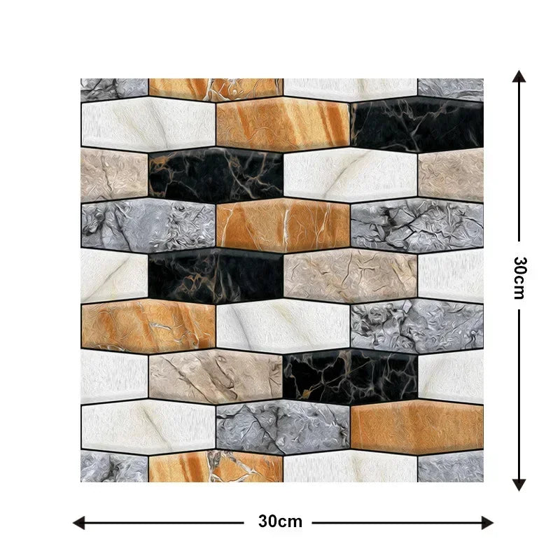 5/10PCS Stereo Wall Stickers Self-adhesive Wallpaper Brick Pattern Creative Stick Heatproof Vinyl Waterproof Kitchen Home Decor