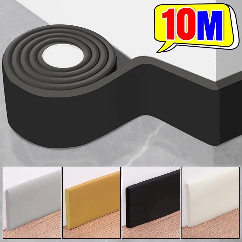 10-2M Waterproof Enclosure Self Adhesive Skirting Line 3D Wall Stickers Thickened Anti-collision Decoration Wall Corner Lines
