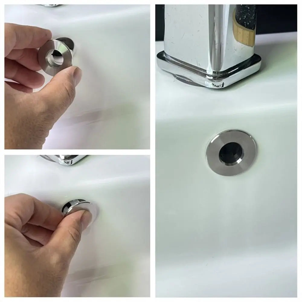 Stainless Steel Sink Overflow Covers Round Replacement Wash Basin Overflow Ring Plug Tub Drain Stopper Kitchen Bathroom Supplies