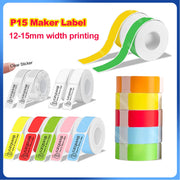 Cuộn nhãn màu xanh, vàng, đỏ, cam, hồng, xanh nhạt, và trắng, kích cỡ 12-15mm.