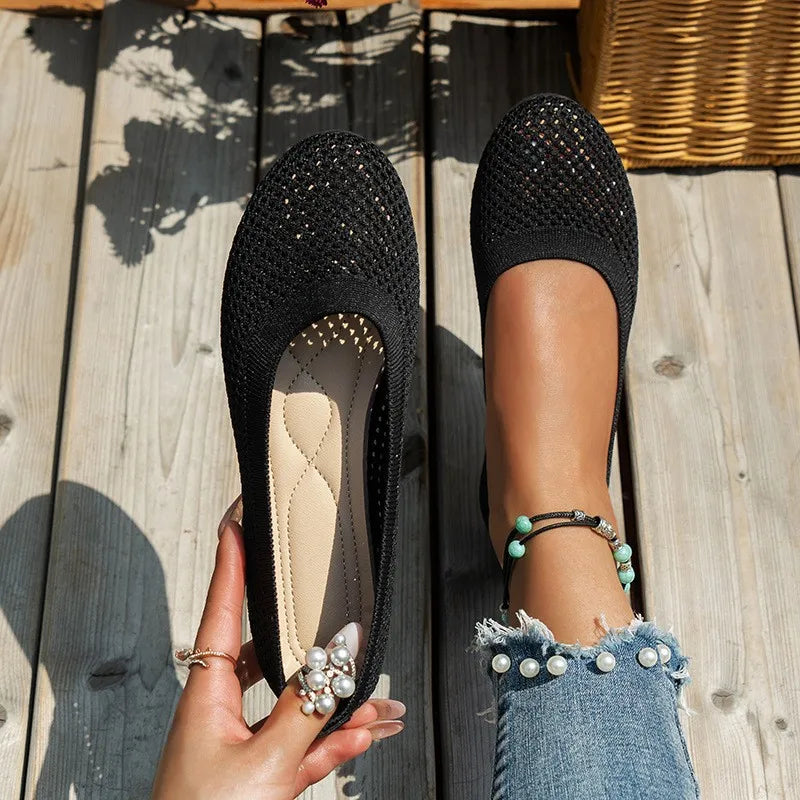 Giày Bệt Nữ Mũi Tròn Êm Ái Thời Trang Năng Động