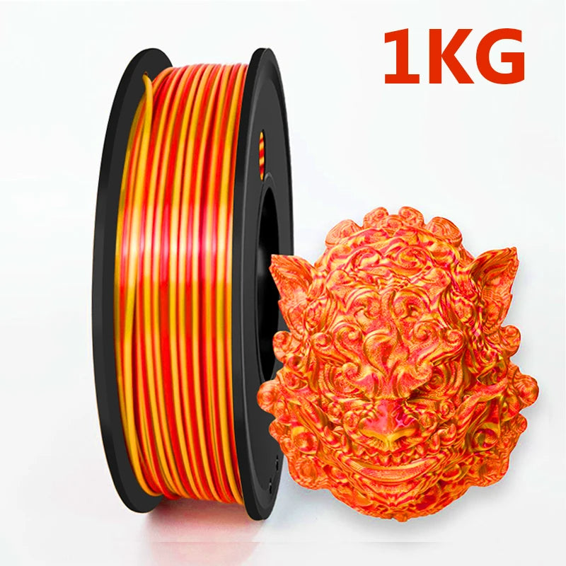 250g 500g 1Kg PLA Silk Blue green twist Two Color 3D Printer Filament 1.75mm Dual Color blue silver 3D Printing Material 250gx4