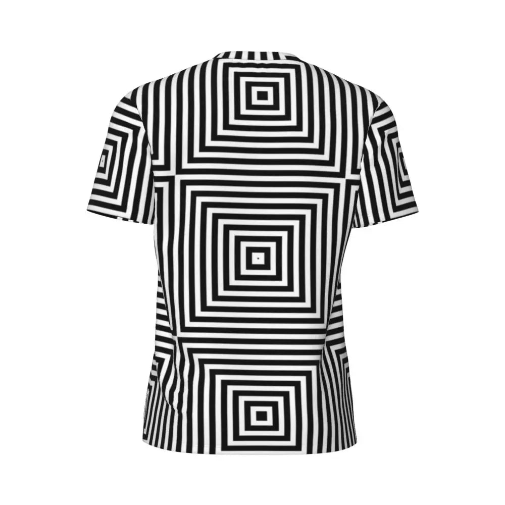 Stylish Mondrian Striped Men's Gym T-Shirt