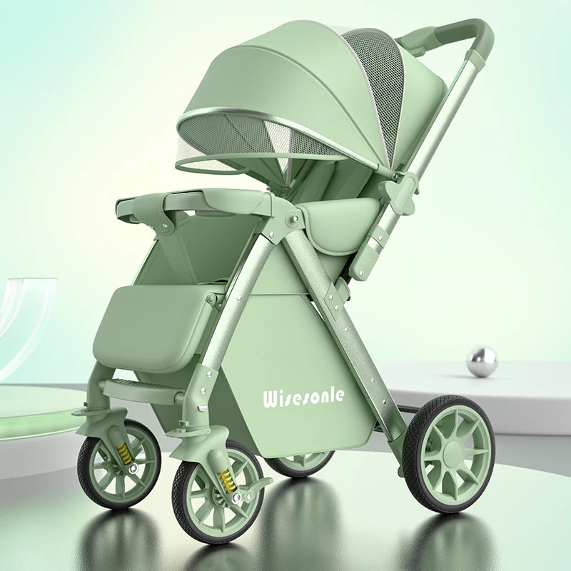 High-end folding 2-way baby stroller, sitting and lying