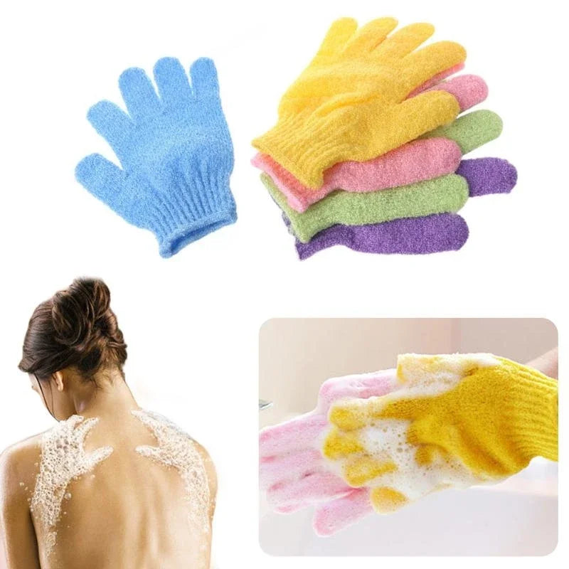 5/10 New Pieces Exfoliating Bath Gloves Double Sided Bath Gloves for Beauty Spa Massage Skin Shower Scrubber Bathing Accessories