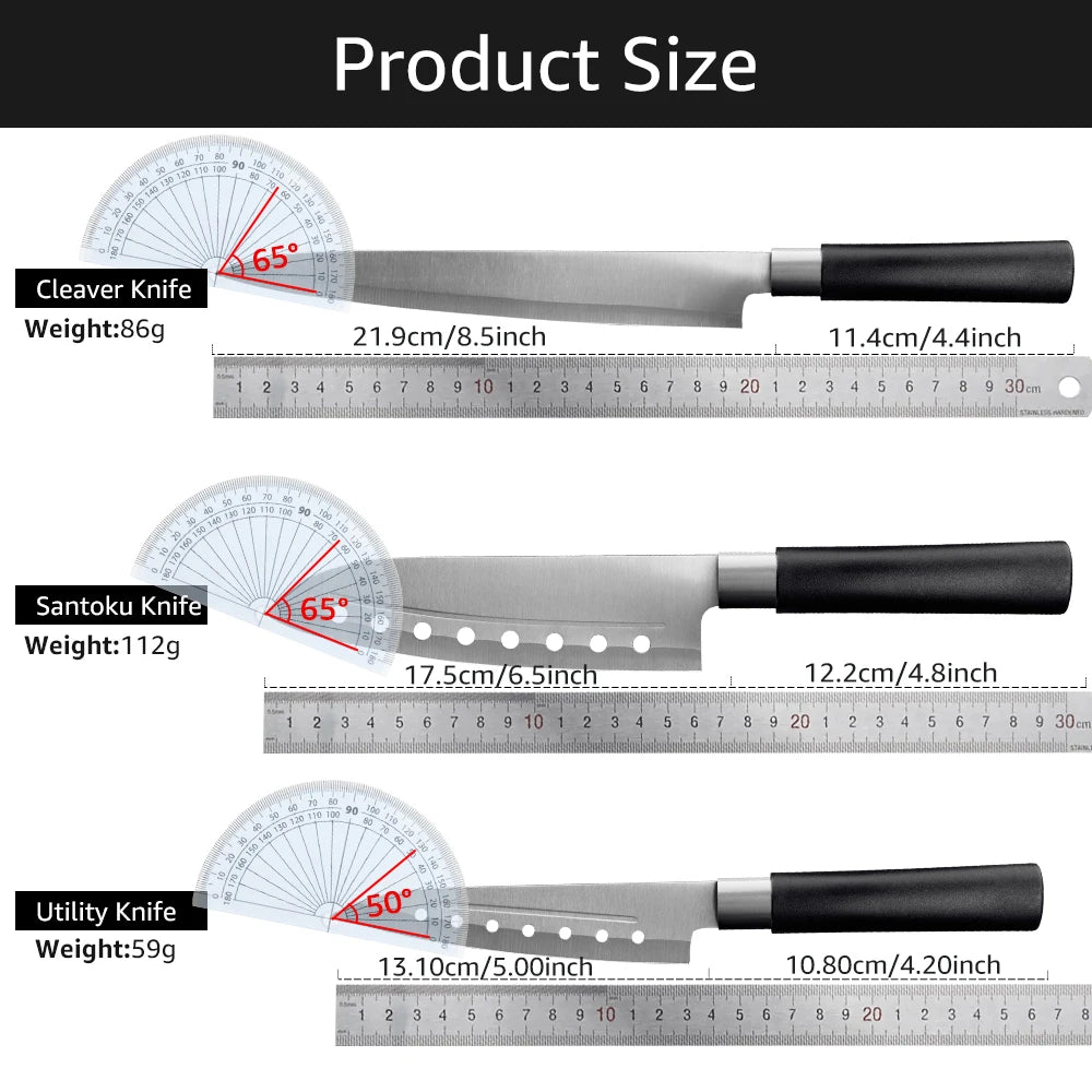 Bộ Dao Bếp Đa Năng Thép Không Gỉ Cao Cấp 5-8 Inch