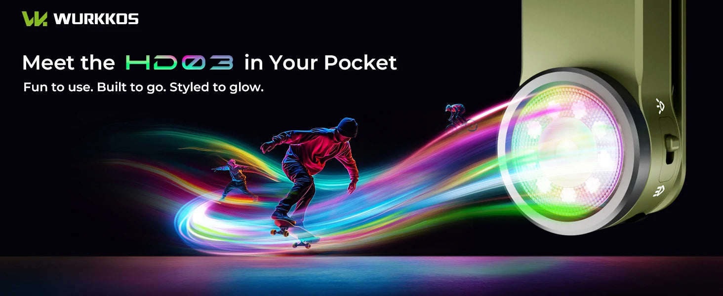 Wurkkos HD03 680LM Mini Clip Light USB C Rechargeable Pocket Flashlight Spotlight/Floodlight Portable EDC RGB Torch with Magnet