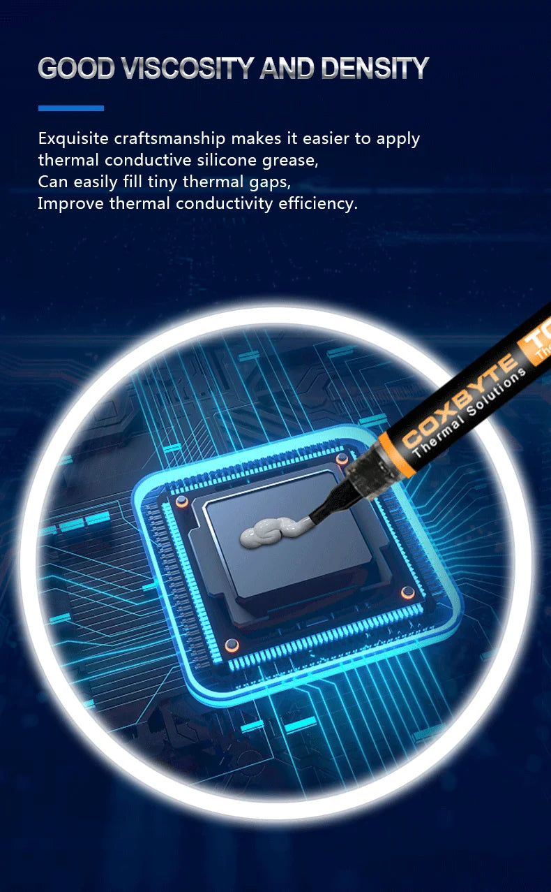 Coxbyte Thermal Paste 18.2W/mk for CPU Cooler AMD Intel Processor Computer Cooling Fan VGA GPU Compound Heatsink Plaster