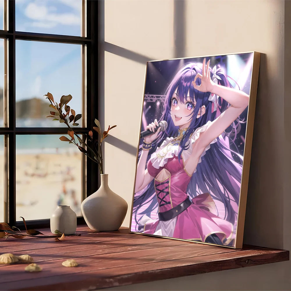 Japan Pop Anime Oshi No Ko DIY Sticky Poster Waterproof Paper Sticker Coffee House Bar Stickers Wall Painting