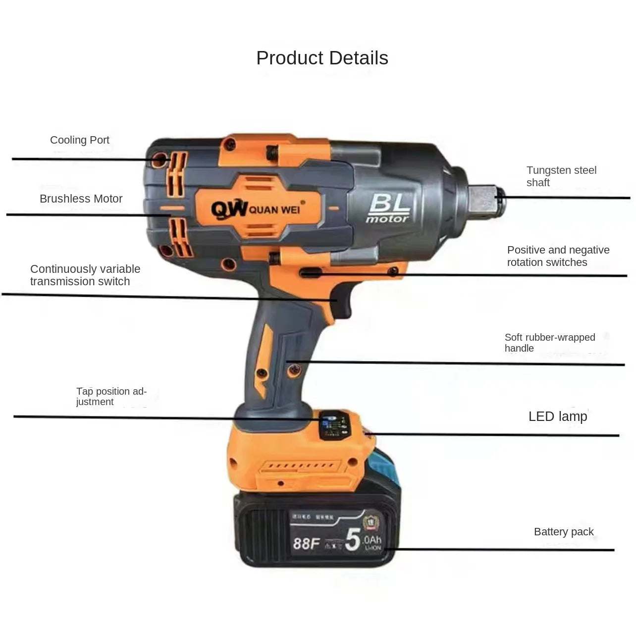 Máy Siết Bu Lông Không Dây 2100N.M Cho Pin Makita - Daisan Mart