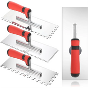 ABJI-For Wall Floor Tile Installation Kits 4-Piece Stainless Steel Trowel Set Square Notched Masonry Hand Tool