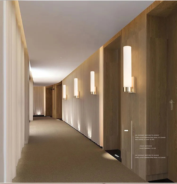 Modern Gold Tube LED Wall Lamp for Living Room Decoration