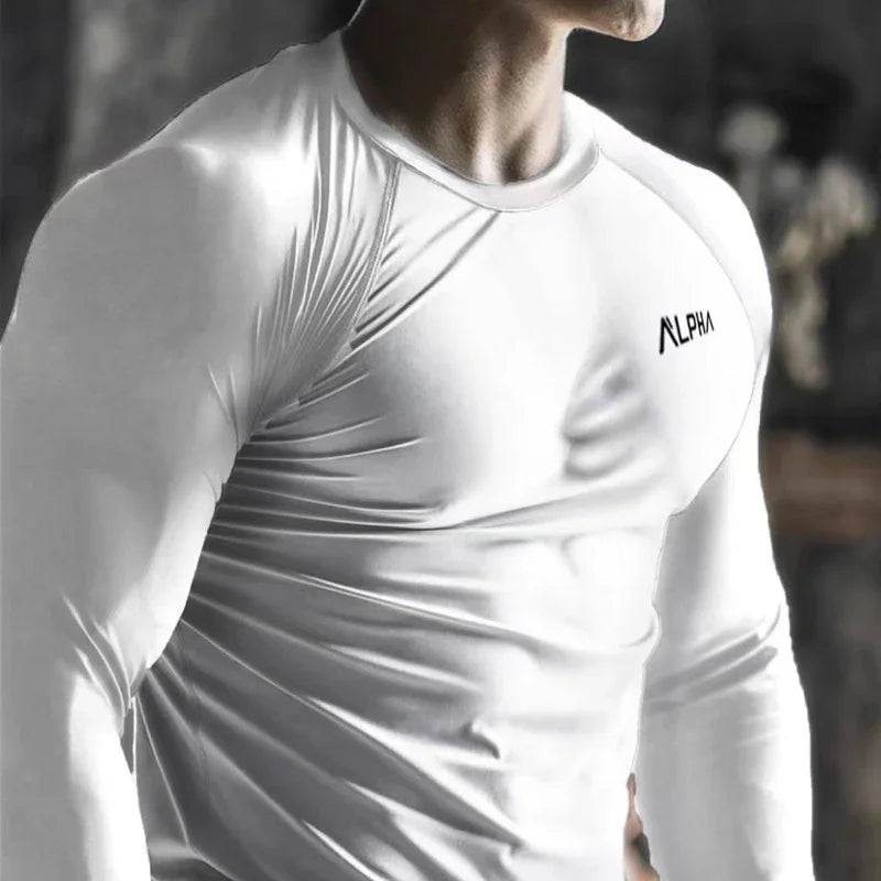 Men's Black Slim Fit Stretchy Gym T-Shirt Fashion
